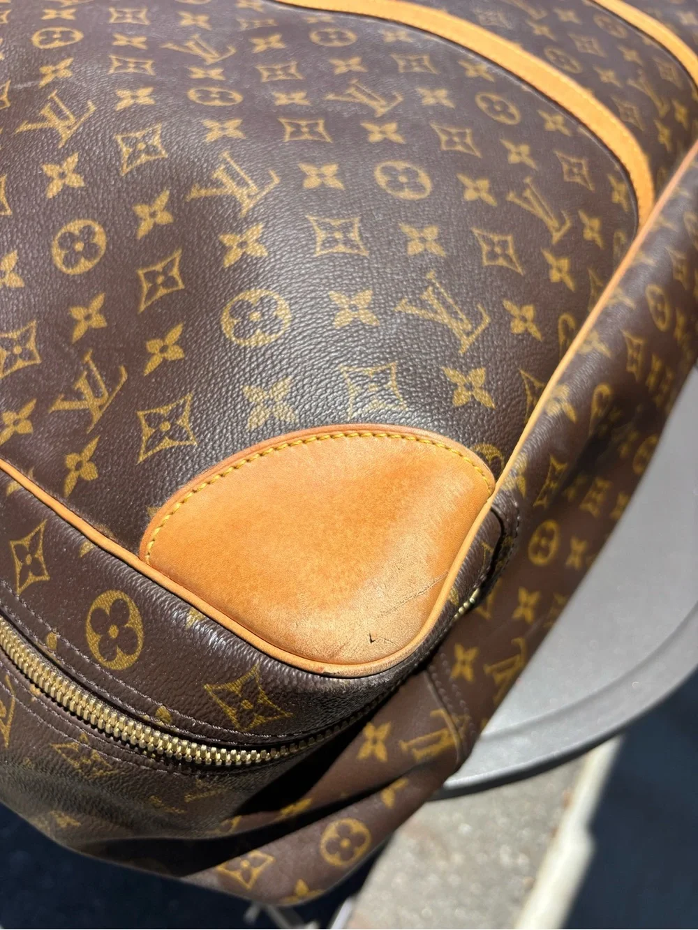 Louis Vuitton Monogram Canvas Travel Holdall with Vachetta Trim